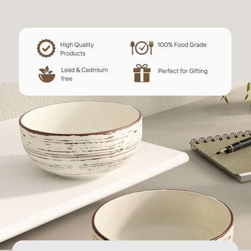 Brown Spiral Ceramic Bowl Set Of 4 - The Earth Store - Bowl