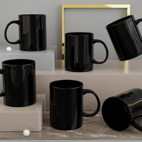 Ceramic Mugs - Black Pipe Coffee Mug (Set of 6) - The Earth Store - Mug Set