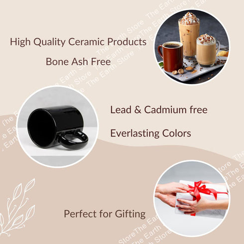 Ceramic Mugs - Black Pipe Coffee Mug (Set of 6) - The Earth Store - Mug Set