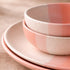 TT Pink Matte Ceramic Dinner Set 12 Piece for Family of 6 Plates and Bowls