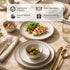 Spiral White Ceramic Dinner Set 12 Piece for Family of 4