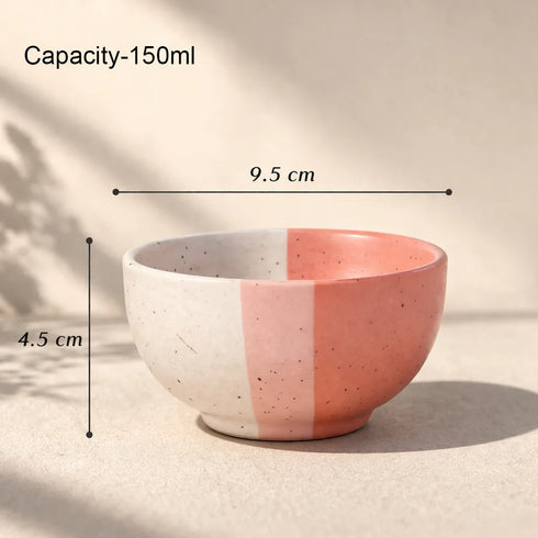 TT Pink Matte Ceramic Dinner Set 12 Piece for Family of 6 Plates and Bowls