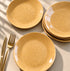 Handcrafted Mustard Marble Ceramic Set of 6 Dinner Plates