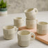 Cream Black Ziggy Ceramic Tea Cup Set of 6, 200 ML Each - The Earth Store - Cup Sets