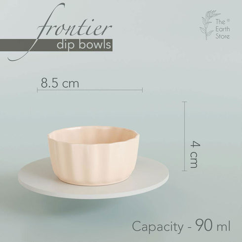 Cream Frontier Dip Bowls (Set of 2) - The Earth Store - platter & dip