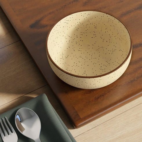Creme Matte Ceramic Bowl Set Of 4 - The Earth Store - Bowl