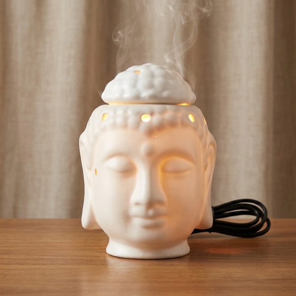 Electric Buddha Ceramic Aroma Diffuser & Fragrance Humidifier – White