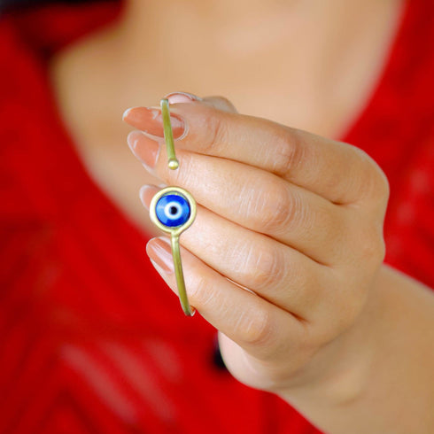 Elegant Evil Eye Bangle - The Earth Store - Fashion Accessories