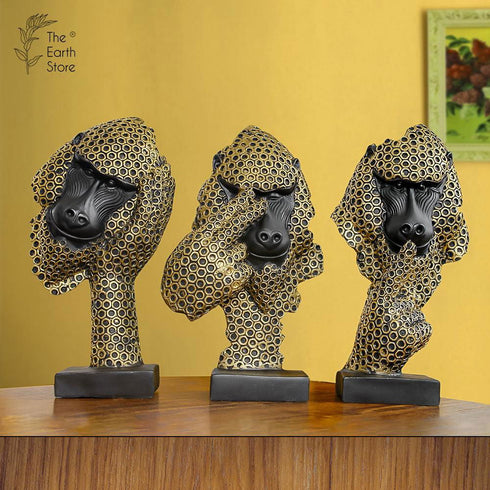 Gandhis Golden Trio Set - The Earth Store - home decor