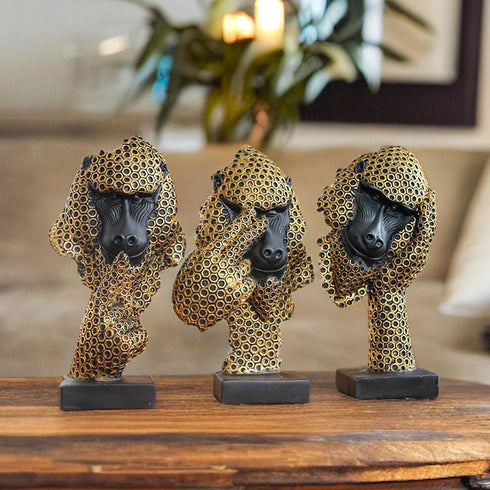 Gandhis Golden Trio Set - The Earth Store - home decor