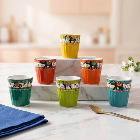 Tribal Art Tea Glasses (Set of 6)