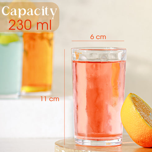 Manxin Water Glasses Set of 6 230 ML