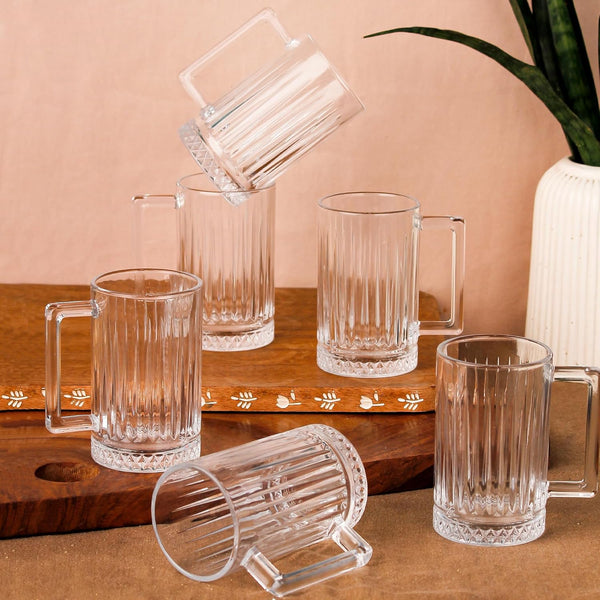 Glass Beer Mug Set of 6, 300 ML