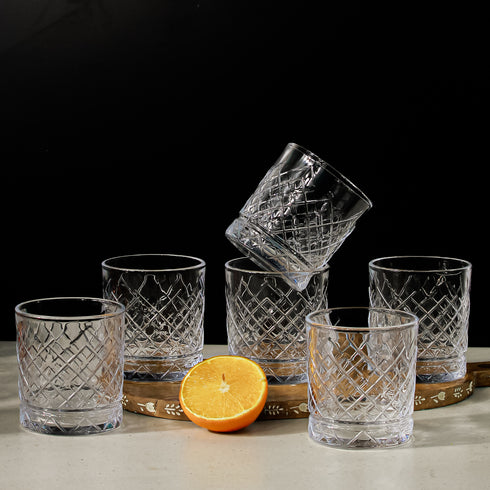 Starburst Whiskey Rocks Glass Set of 6 220ML