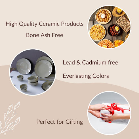 Glossy Grey Marble Ceramic Set of 6 Dinner Plates - The Earth Store - Dinnerware