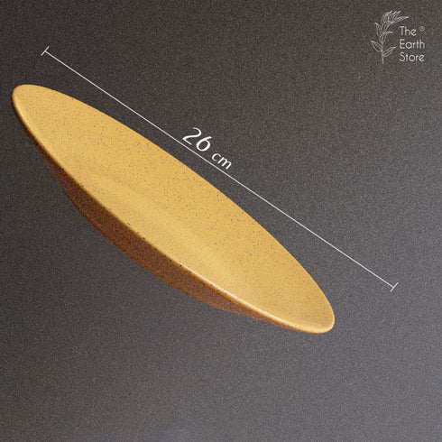 Glossy Mustard Ceramic Dinner Plate with 2 Serving Bowl - The Earth Store - Dinnerware