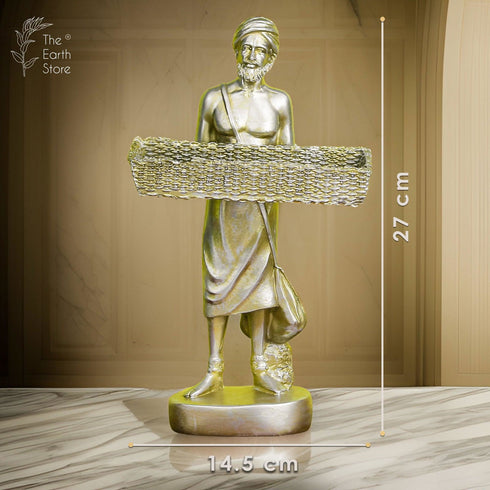 Gold Harvester Farmer Statue 3 - The Earth Store - home decor