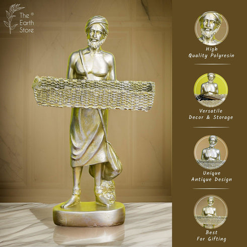 Gold Harvester Farmer Statue 3 - The Earth Store - home decor