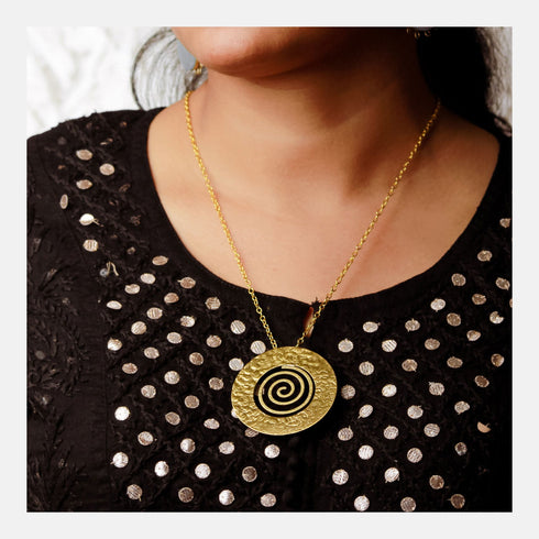 Gold Spiral Charm Pendant - The Earth Store - Fashion Accessories