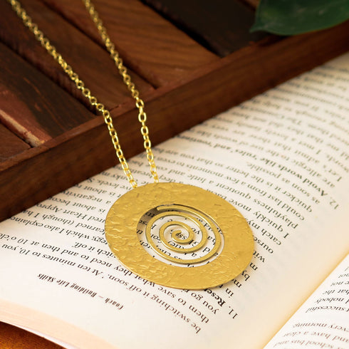 Gold Spiral Charm Pendant - The Earth Store - Fashion Accessories