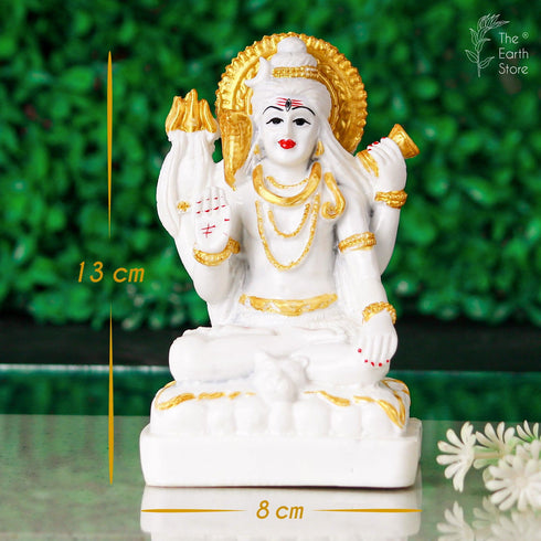 Gold White Shiva - The Earth Store - God Statue