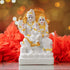 Gold White Shiva Parivar - The Earth Store - God Statue