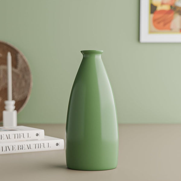 Green Bottle 9 Ceramic Vase - The Earth Store - Planter