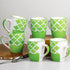 Green Moroccan Ceramic Coffee Mug Set of 6, 250ML