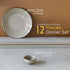 Grey Marble Ceramic Dinner Set - 12 pieces ( 6 Plates + 6 Bowls ) - The Earth Store - Dinnerware