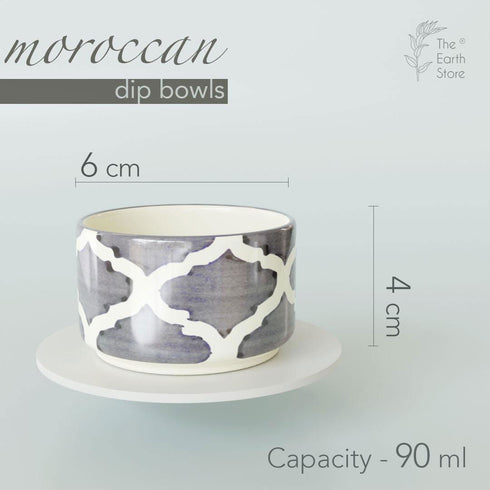 Grey Moroccan Dip Bowls (Set of 2) - The Earth Store - platter & dip
