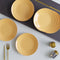 Handcrafted Mustard Marble Ceramic Set of 6 Dinner Plates - The Earth Store - Dinnerware
