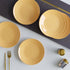 Handcrafted Mustard Marble Ceramic Set of 6 Dinner Plates - The Earth Store - Dinnerware