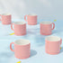 Handcrafted Pink Ceramic Fringe Cups Set (Set of 6) - The Earth Store - Cup Sets