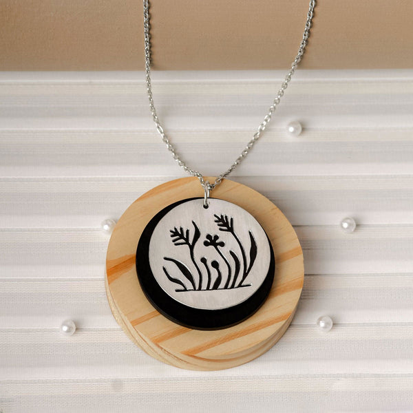 Herbal Wooden Back Pendant - The Earth Store - Fashion Accessories