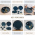 Galaxy Blue Ceramic Dinner Set of 8 Pieces Serving for 4