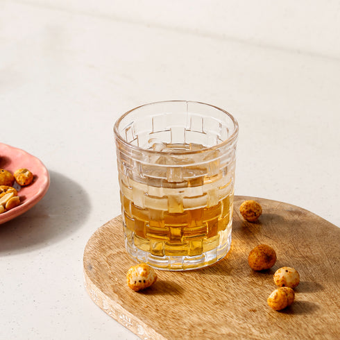 Knitted Transparent Whisky Glass Set of 6, 270 ML