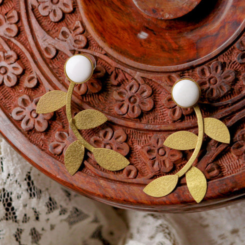 Leafage Stone Stud - The Earth Store - Fashion Accessories