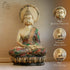Majestic Meditating Buddha Statue Golden Green - The Earth Store - home decor