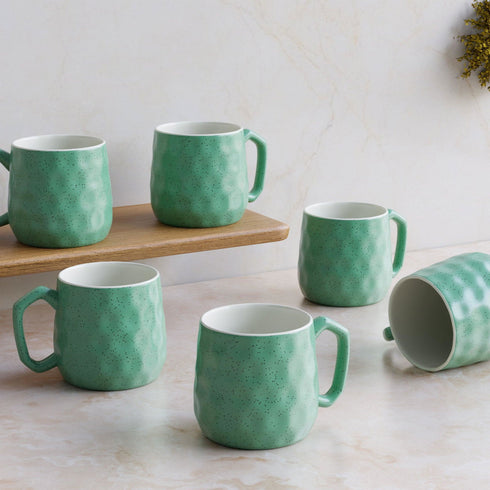 Minty Pebble Tea Cup Set Of 6 - The Earth Store - Tea Cups