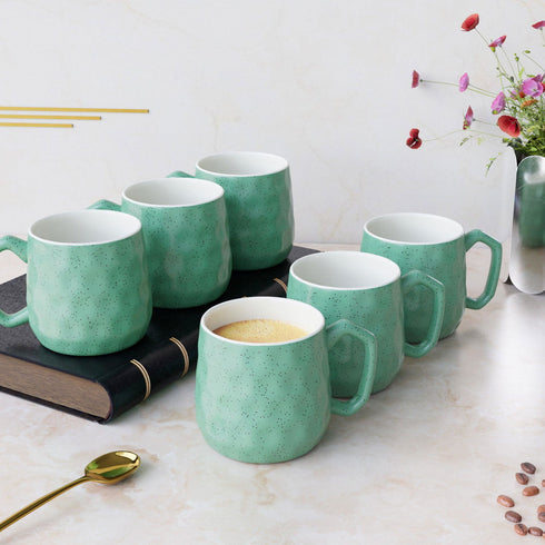 Minty Pebble Tea Cup Set Of 6 - The Earth Store - Tea Cups