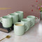 Minty Ring Ceramic Tea Cups Set of 6 - The Earth Store - Cup Sets