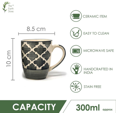 Moroccan Grey Carpet Mug - The Earth Store - Mugs