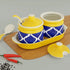 Moroccan Yellow Blue Carpet Pickle Jar(Set of 2) - The Earth Store - Multipurpose Jars