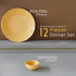 Mustard Marble Ceramic Dinner Set - 12 Pieces - The Earth Store - Dinnerware