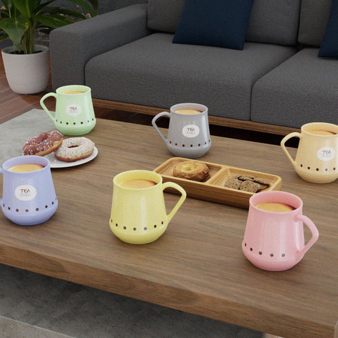 Pastel Conical Tea Cups (Set of 6) - The Earth Store - Cup Sets