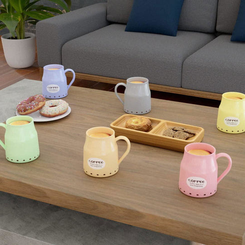 Pastel Flask Tea Cups (Set of 6) - The Earth Store - Cup Sets