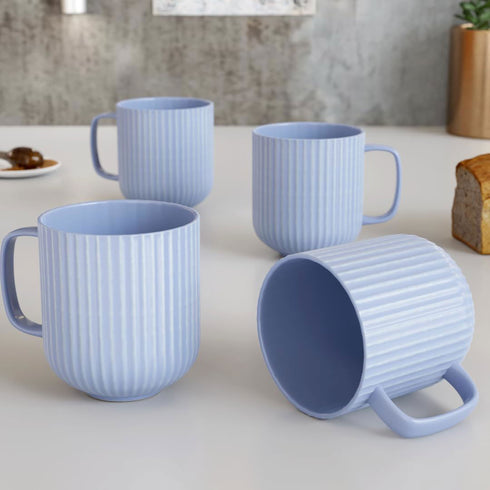Pastel Fringe Blue Coffee Mug (Set of 4) - The Earth Store - Mug Set