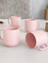 Pastel Fringe Pink Ceramic Coffee (Set of 4) - The Earth Store - Mug Set