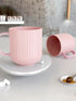 Pastel Fringe Pink Ceramic Coffee (Set of 4) - The Earth Store - Mug Set