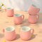 Pink Ceramic Ovule Shape Cups Set of 6 (Set of 6) - The Earth Store - Cup Sets